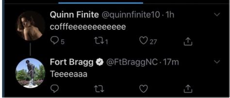 quinnfinite fort bragg|Fort Bragg’s horny tweets out OnlyFans worker to her family